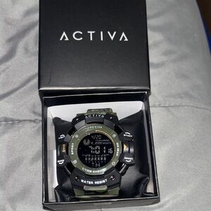 Activa Digital Sports Watch in Black and Green